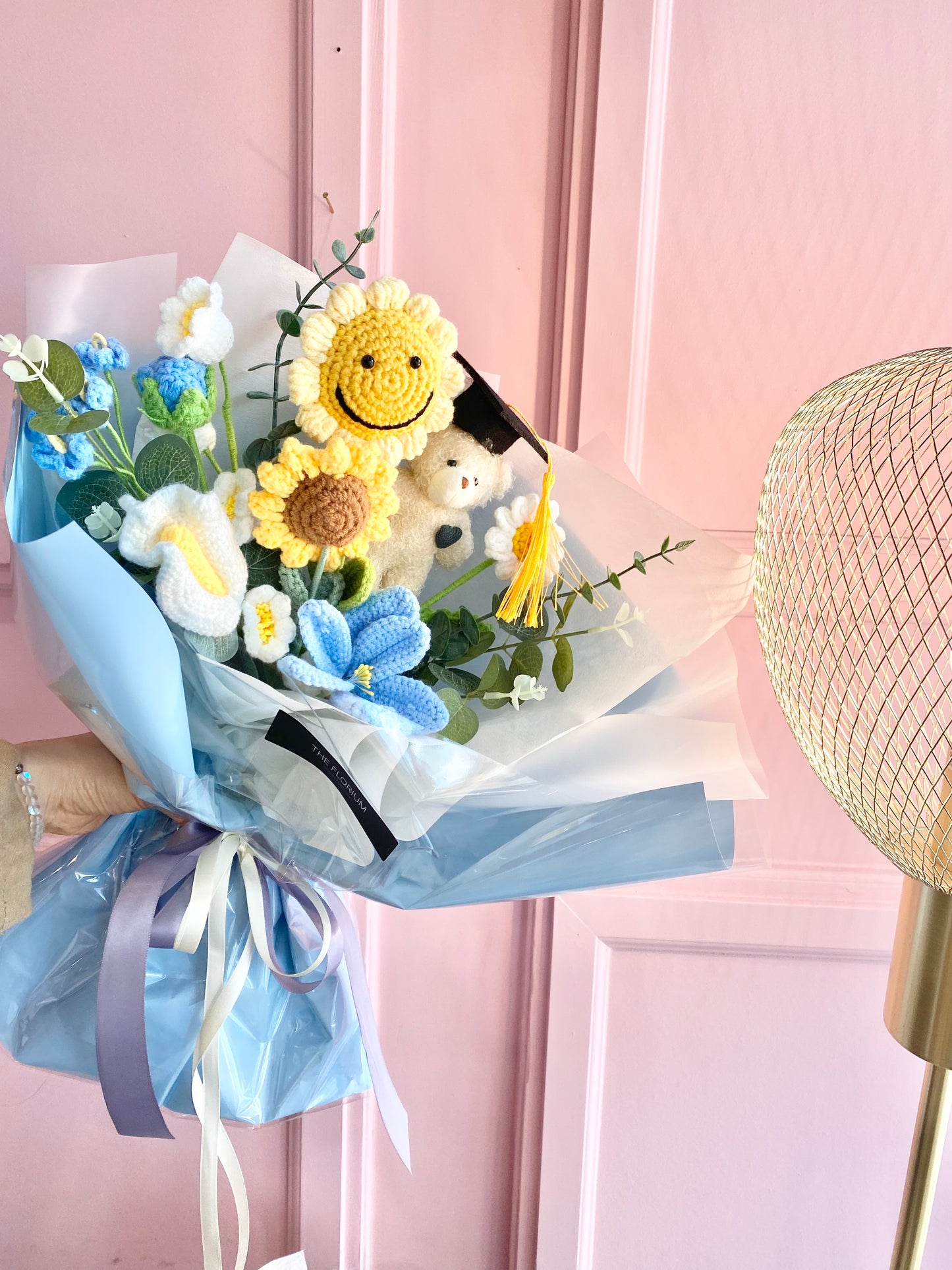 Handcrafted Knitted Flower Graduation Bouquet | Unique Floral Gift
