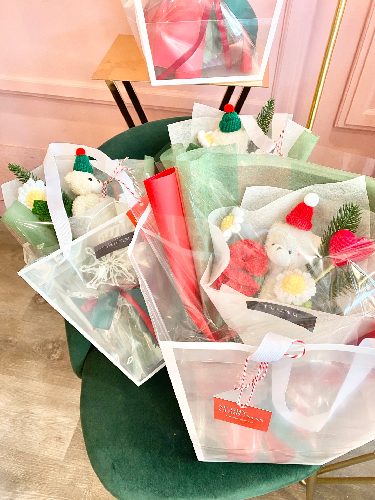 Christmas Knitted Bouquet with Wish Bear 🐻✨