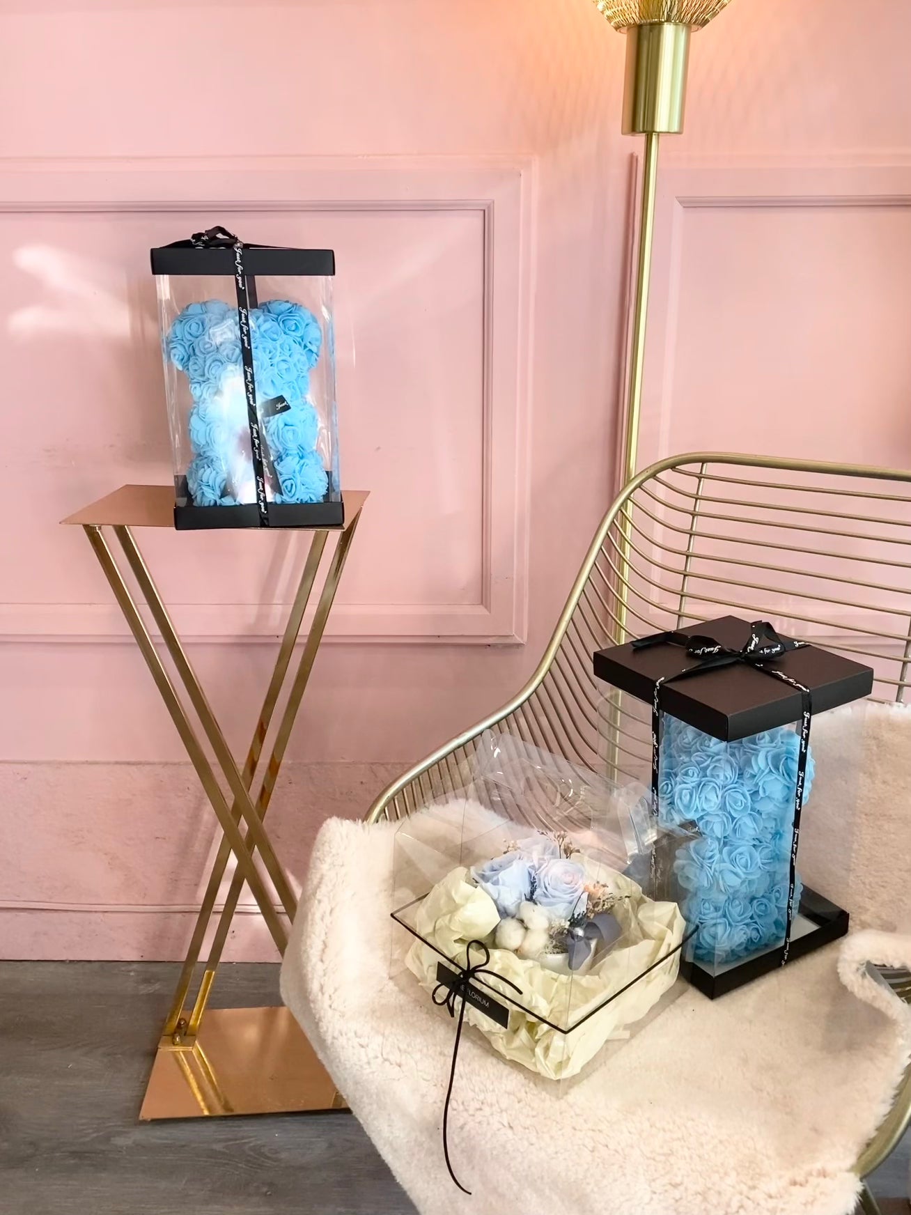 Rose Teddy Bear - Baby Blue 🩵