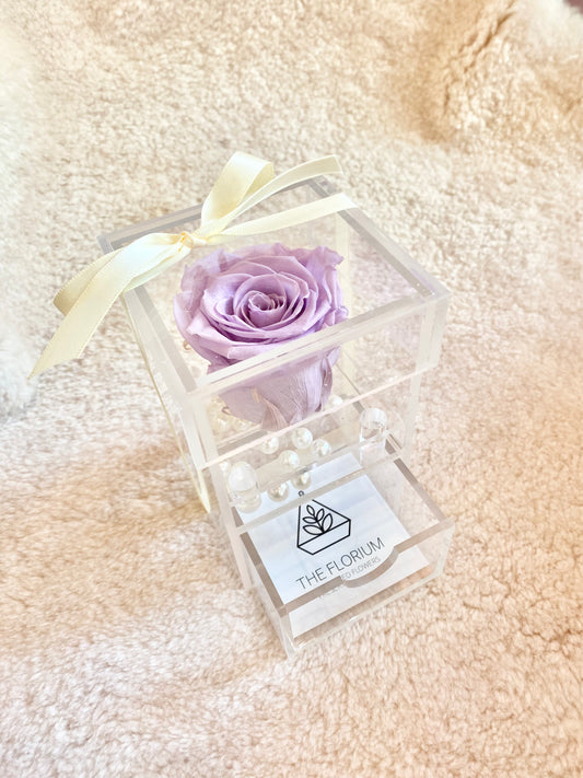 Preserved Rose Jewelry Box - Purple