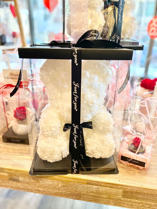 White Rose Teddy Bear