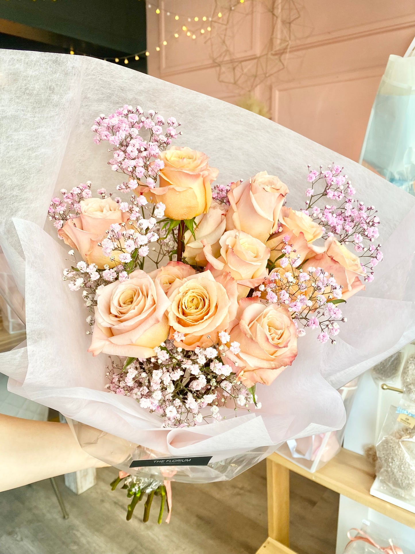 Fresh Shimmer Peach Roses | Qixi Valentine's Day