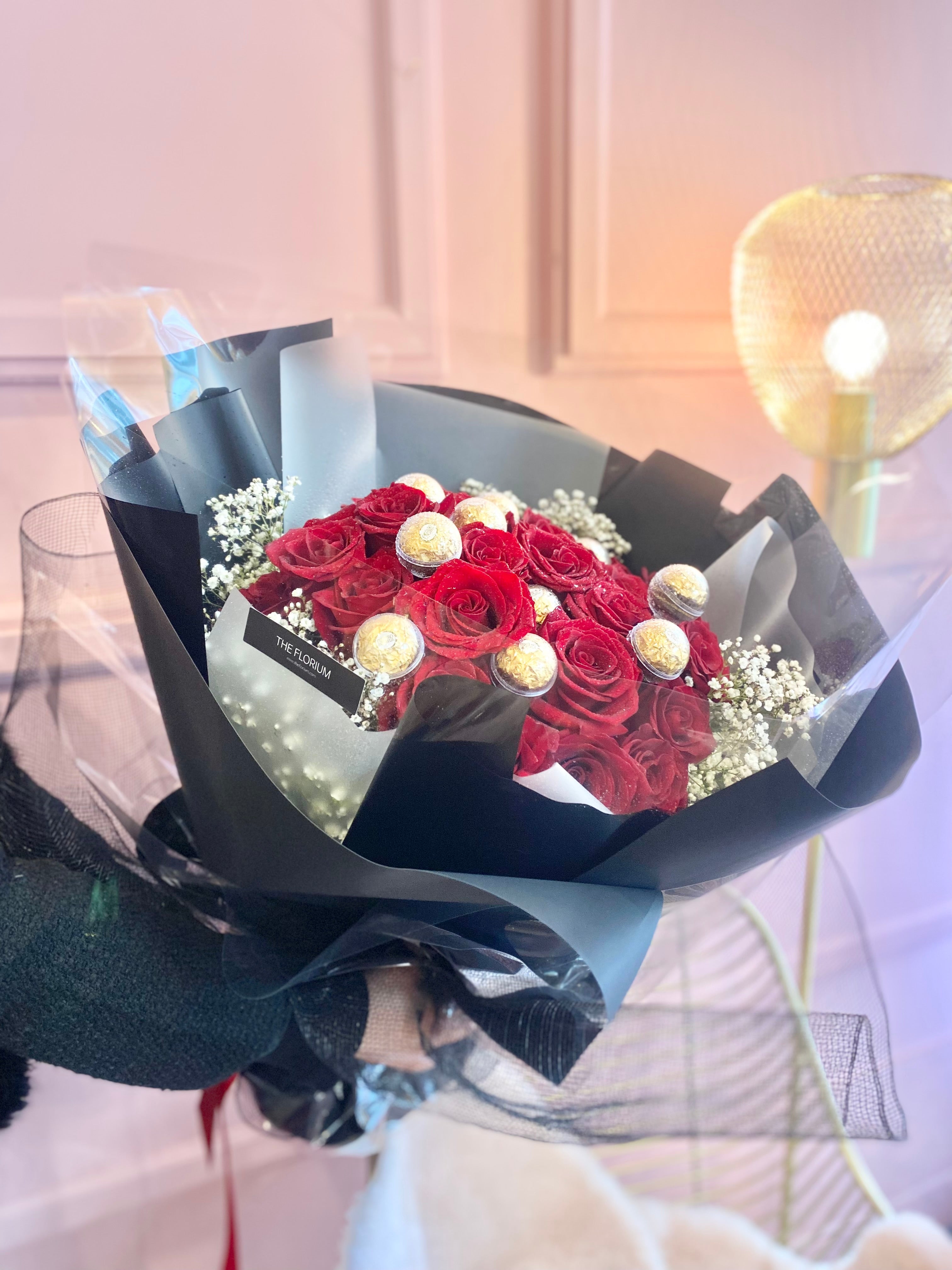 Vday - Fresh Red Roses with Chocolates ๐น โ THE FLORIUM
