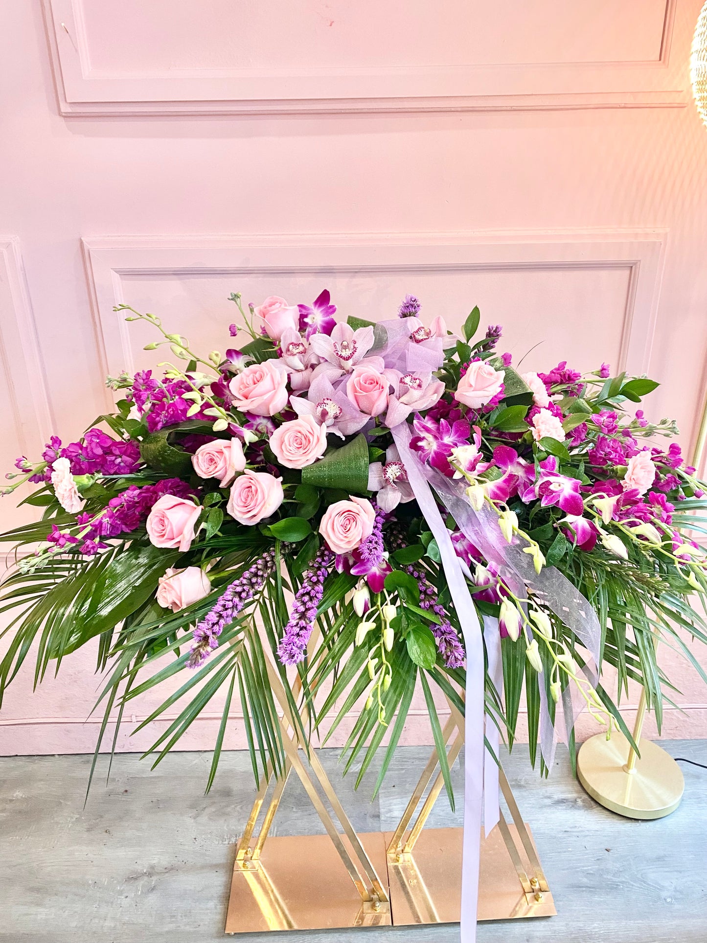 Graceful Lavender Casket Spray