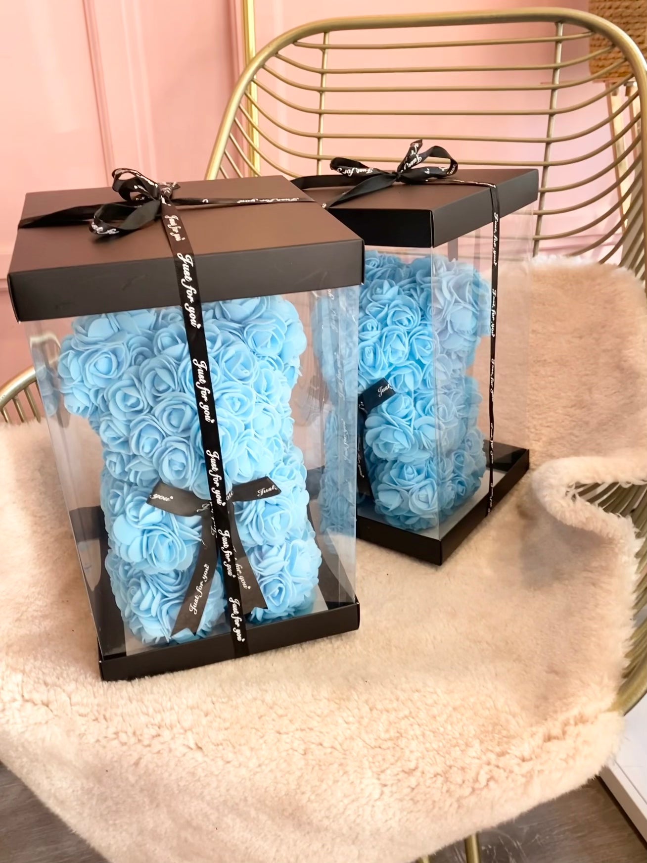 Rose Teddy Bear - Baby Blue 🩵