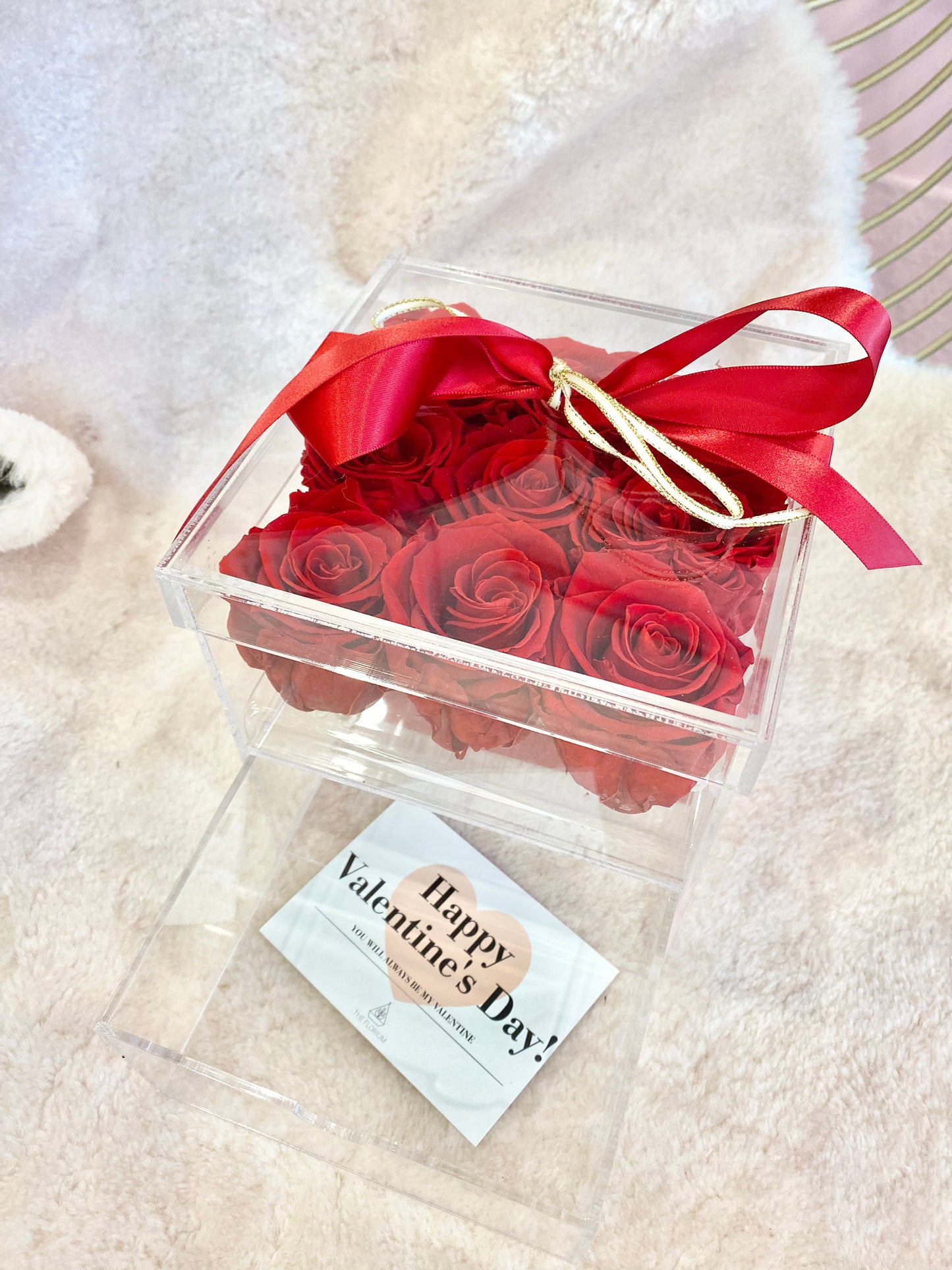 Preserved Rose Jewelry Box - Nine Red Roses