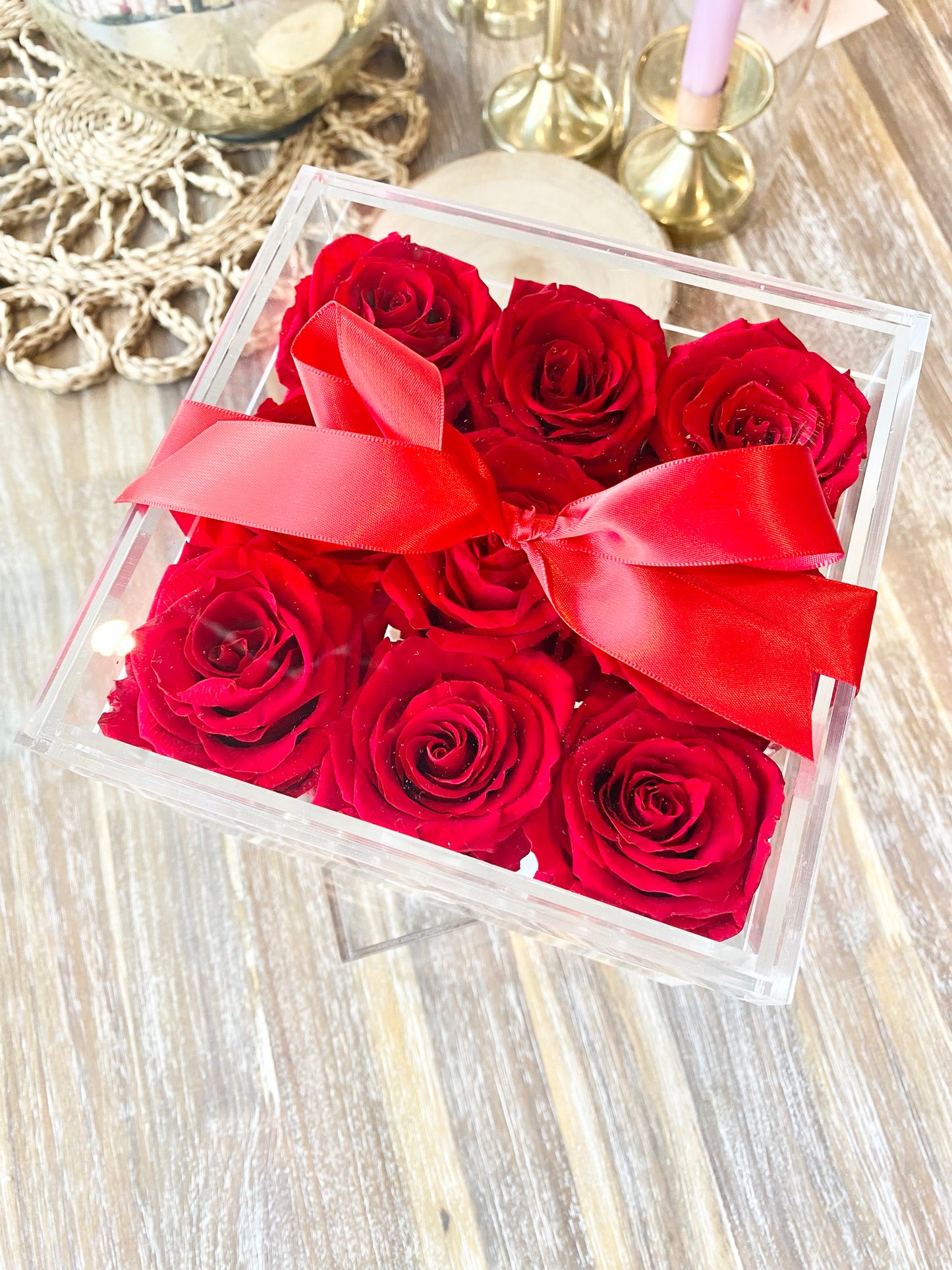 Preserved Rose Jewelry Box - Nine Roses