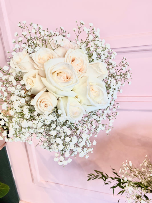 Rosa Wedding Set (Bridal Bouquet + Boutonnière)