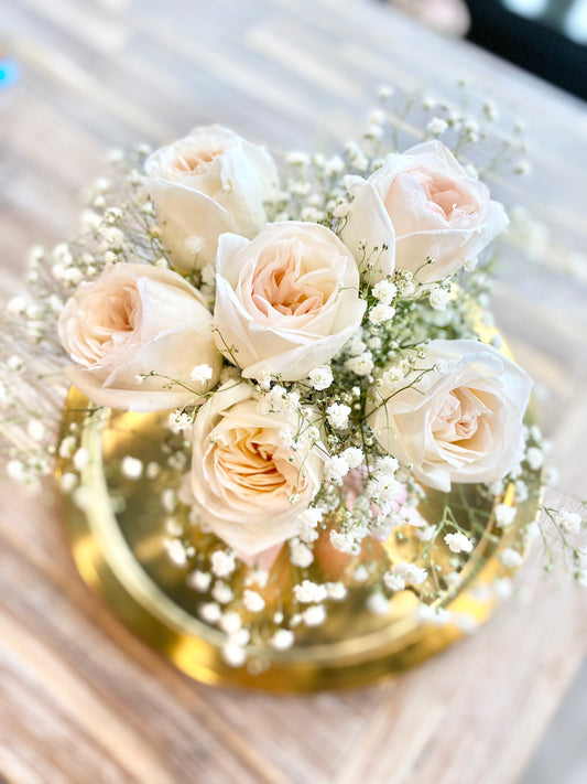Fresh Garden Roses in a Vase